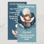 Sterrennacht beschermengel voor Gilrl Bladwijzer Bedankkaart (Voorkant / Achterkant)