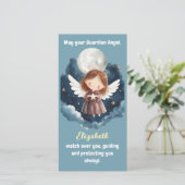 Sterrennacht beschermengel voor Gilrl Bladwijzer Bedankkaart (Staand voorkant)