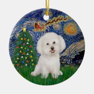 Sterrennacht - Bichon Frise #7 Keramisch Ornament