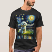 Sterrennacht Bichon Havanezer Dog Van Gogh Lover T-shirt (Voorkant)