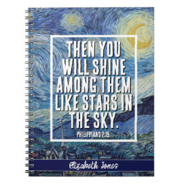 Sterrennacht - Bijbelvers Custom Notitieboek