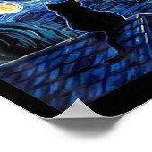 Sterrennacht Black Cat Comma La Kamala Harris Poster (Hoek)