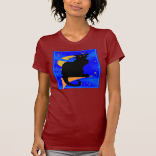 Sterrennacht Black Cat Halloween T-shirt