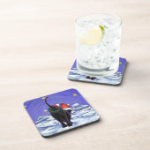 Sterrennacht Black Cat Kerstmis Bier Onderzetter (Rechterzijde)