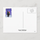 Sterrennacht Black Cat Kerstmis Feestdagenkaart (Achterkant)