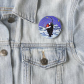 Sterrennacht Black Cat Kerstmis Ronde Button 5,7 Cm (In situ)