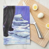 Sterrennacht Black Cat Kerstmis Theedoek (Quarter Fold)