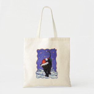 Sterrennacht Black Cat Kerstmis Tote Bag