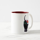 Sterrennacht Black Cat Kerstmis Tweekleurige Koffiemok (Voorkant rechts)