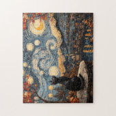 Sterrennacht Black Cat Legpuzzel (Verticaal)