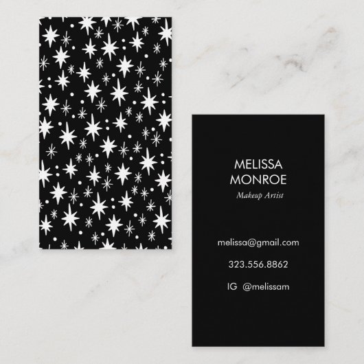 Sterrennacht Black White Pattern Elegant Visitekaartje (Voorkant / Achterkant)