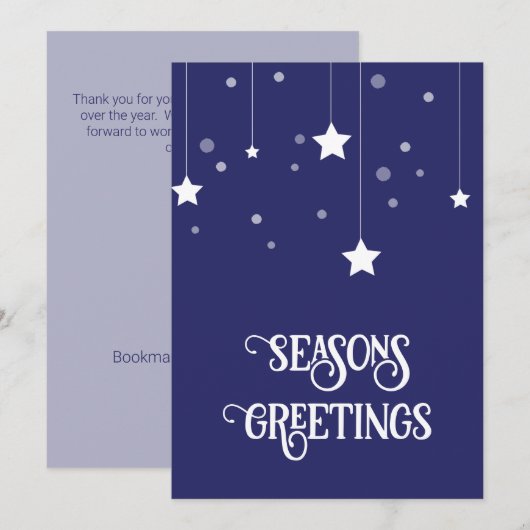 Sterrennacht blauw en wit feestdagenkaart (Voorkant / Achterkant)