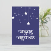 Sterrennacht blauw en wit feestdagenkaart (Staand voorkant)
