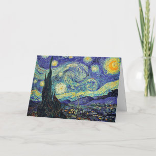 Sterrennacht Blauw Geel Schilderij van van Gogh Kaart