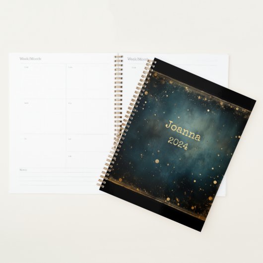 Sterrennacht blauw romantisch met naam planner (Display)