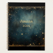 Sterrennacht blauw romantisch met naam planner (Voorkant)