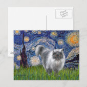 Sterrennacht - Blauwe rook Perzische kat Briefkaart (Voorkant / Achterkant)
