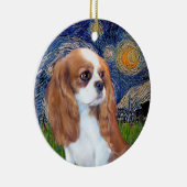 Sterrennacht - Blenheim Cavalier Puppy Keramisch Ornament (Rechts)