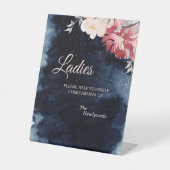 Sterrennacht Bloemige Trouw Dames Badkamer Reclamebord Met Voetstuk (Voorkant)