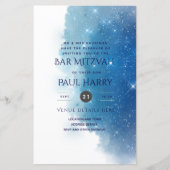 Sterrennacht Blue Bar bat Mitzvah uitnodigingen (Voorkant)