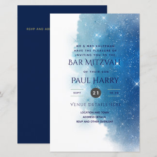 Sterrennacht Blue Bar bat Mitzvah uitnodigingen