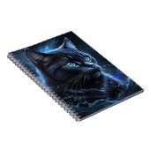 Sterrennacht Blue Black Cat Splash Art Notitieboek (Rechterzijde)