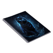 Sterrennacht Blue Black Cat Splash Art Notitieboek (Rechterzijde)