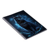 Sterrennacht Blue Black Cat Splash Art Notitieboek (Rechterzijde)