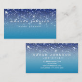 Sterrennacht Blue Glitter Girly Chic Modern Visitekaartje (Voorkant / Achterkant)