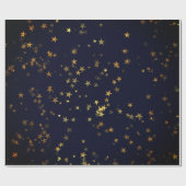 Sterrennacht Blue Navy Forest Gold Confetti Cadeaupapier (Vlak)