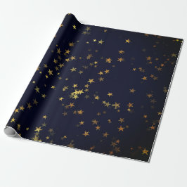 Sterrennacht Blue Navy Forest Gold Confetti Cadeaupapier