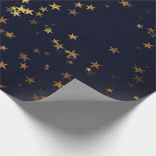 Sterrennacht Blue Navy Forest Gold Confetti Cadeaupapier