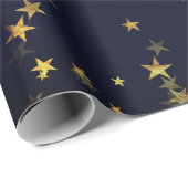 Sterrennacht Blue Navy Forest Gold Confetti Cadeaupapier (Rol Hoek)