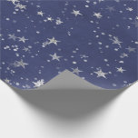 Sterrennacht Blue Navy Gray Silver Confetti Cadeaupapier<br><div class="desc">florenceK-ontwerp Fijne bosgrond droog bos inpakpapier.</div>