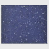 Sterrennacht Blue Navy Gray Silver Confetti Deicat Cadeaupapier (Vlak)