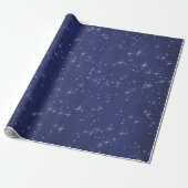 Sterrennacht Blue Navy Gray Silver Confetti Deicat Cadeaupapier (Uitgerold)