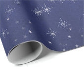 Sterrennacht Blue Navy Gray Silver Confetti Deicat Cadeaupapier (Rol Hoek)
