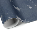 Sterrennacht Blue Navy Stars Gray Silver Confetti Cadeaupapier<br><div class="desc">florenceK-ontwerp Fijne bosgrond droog bos inpakpapier.</div>