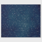Sterrennacht Blue Navy Stippen Grey Silver Confett Cadeaupapier (Vlak)