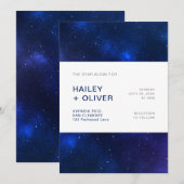 Sterrennacht Blue Sky Galaxy Bruiloft Kaart (Voorkant / Achterkant)