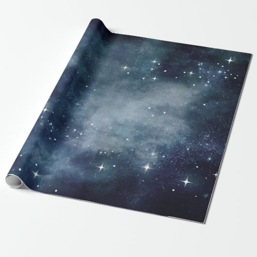 Sterrennacht Blue Sky Stars Lovers Universe Cadeaupapier (Uitgerold)