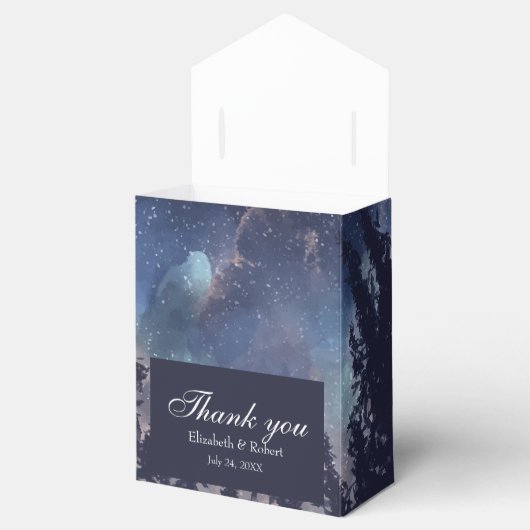 Sterrennacht bos bruiloft dank u bedankdoosjes (Geopend)