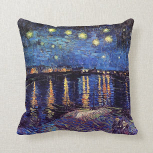 Sterrennacht boven de Rhône van Van Gogh Kussen
