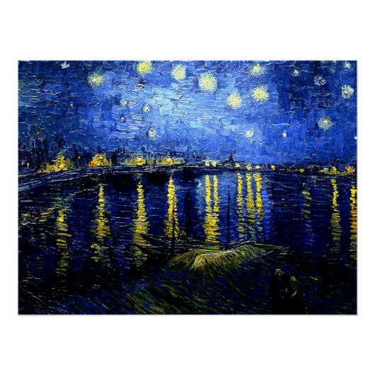 Sterrennacht boven de Rhône van Van Gogh Perfect Poster (Voorkant)
