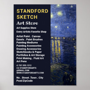 Sterrennacht boven de Rijn, kunstwinkel Poster