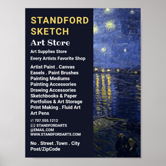 Sterrennacht boven de Rijn, kunstwinkel Poster (Voorkant)