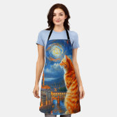Sterrennacht boven Florence | Ginger Cat Art Schort (Gedragen)