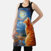 Sterrennacht boven Florence | Ginger Cat Art Schort (Insitu)