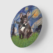 Sterrennacht - Brindle French Bulldog Ronde Klok (Hoek)