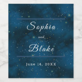 Sterrennacht bruid & bruidegom bruiloft wijn etiket (Enkel label)